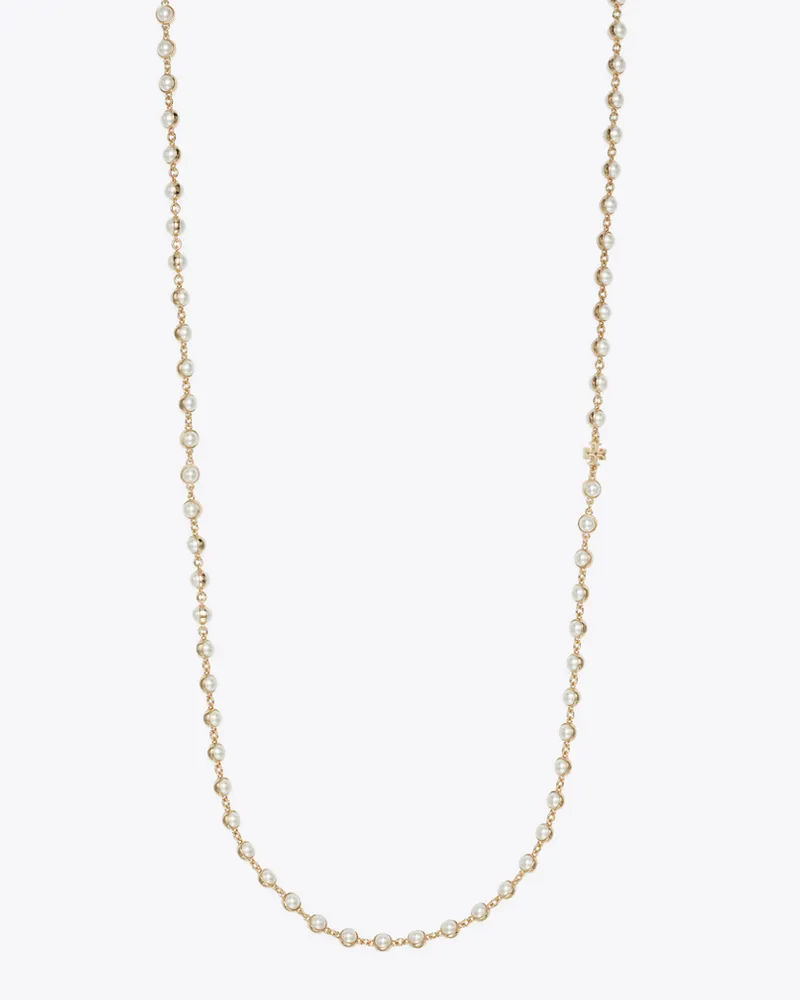 Tory Burch Lange Perlenkette Light