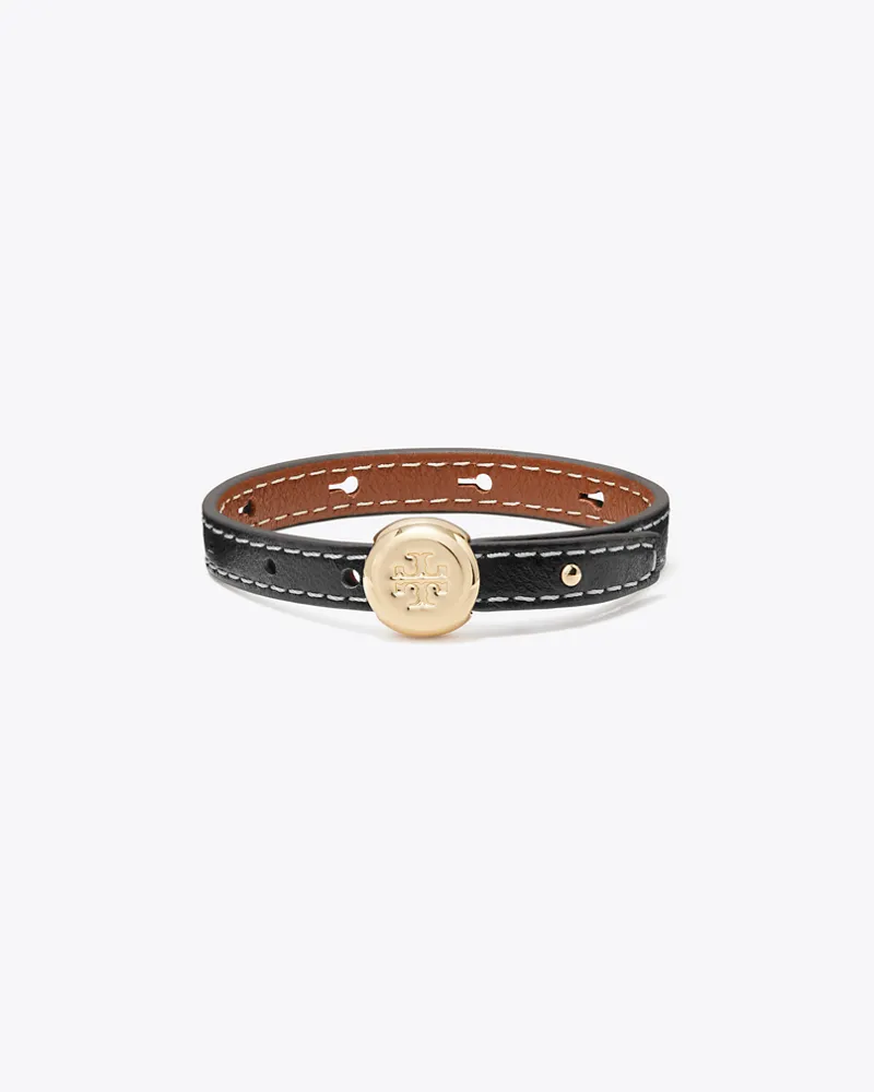 Tory Burch Icon Lederarmband Light