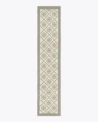 Tory Burch T Monogram Bordered Oblong Scarf T