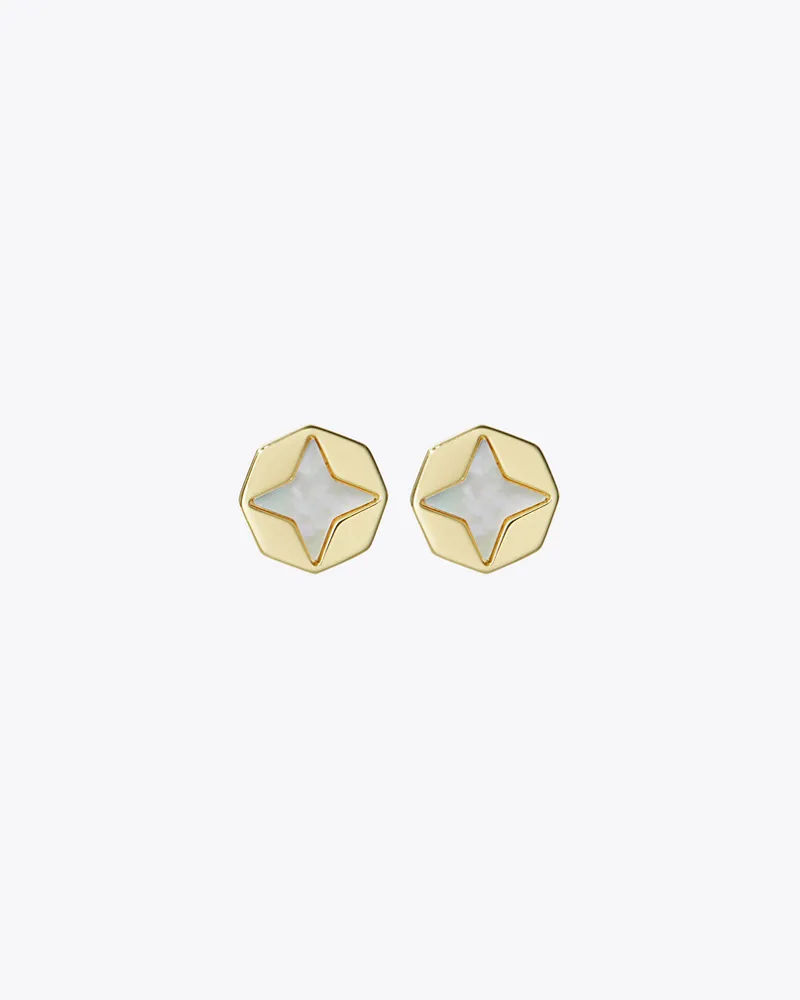 Tory Burch Damen Ohrstecker aus Perlmutt Tory