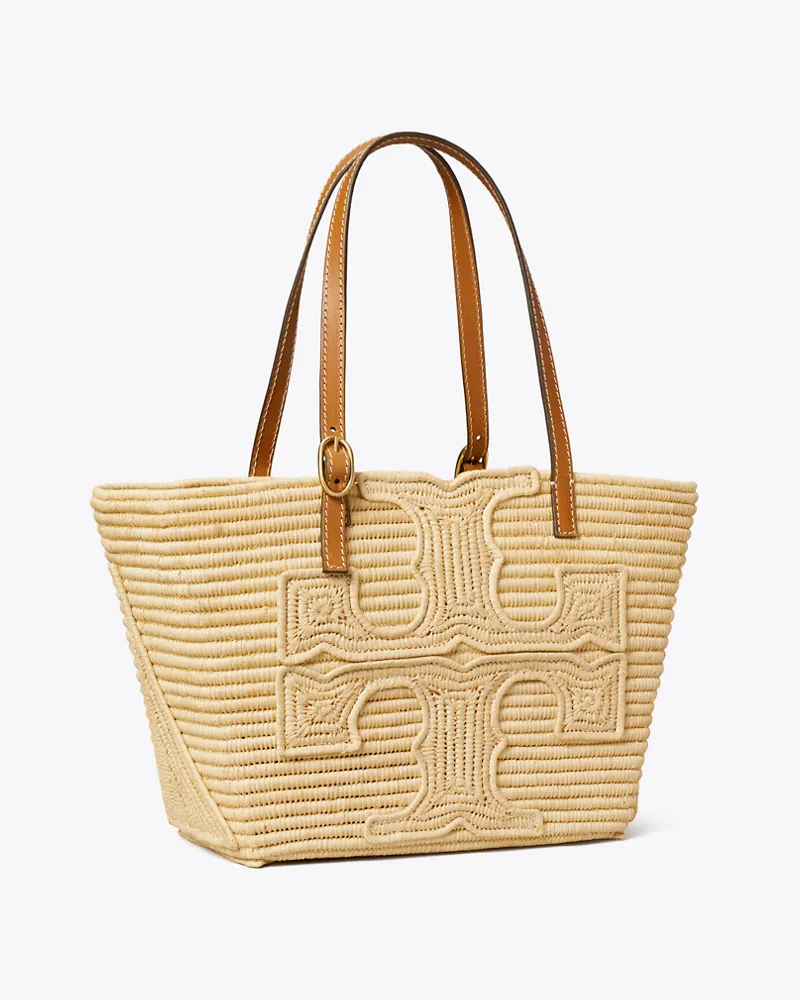 Tory Burch Damen Small Ella Structured Raffia Tote Natural