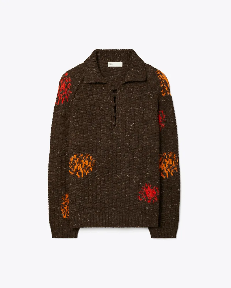 Tory Burch Damen Wool and Alpaca Sweater Brown