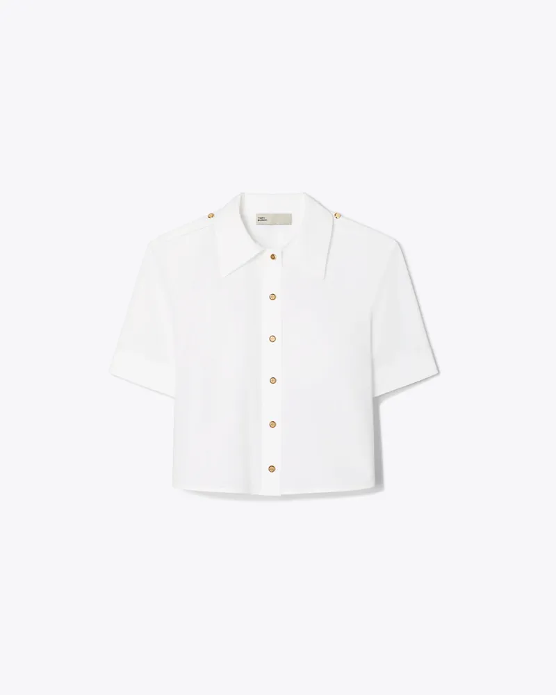 Tory Burch Damen Poplin Camp Shirt White