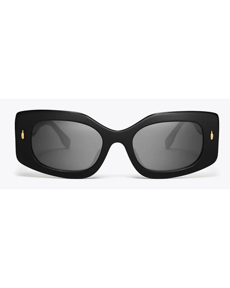 Tory Burch Miller Pushed Rectangle Sunglasses Black