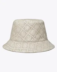 Tory Burch T-Monogram Short-Brim Bucket Hat White