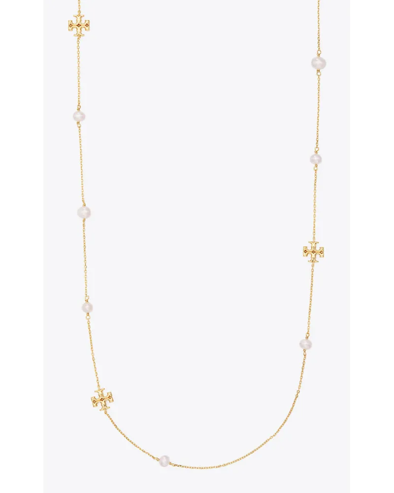 Tory Burch Kira Pearl Delicate Long Necklace Tory