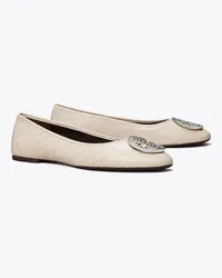 Tory Burch Claire Cap-Toe Quilted Ballet Light