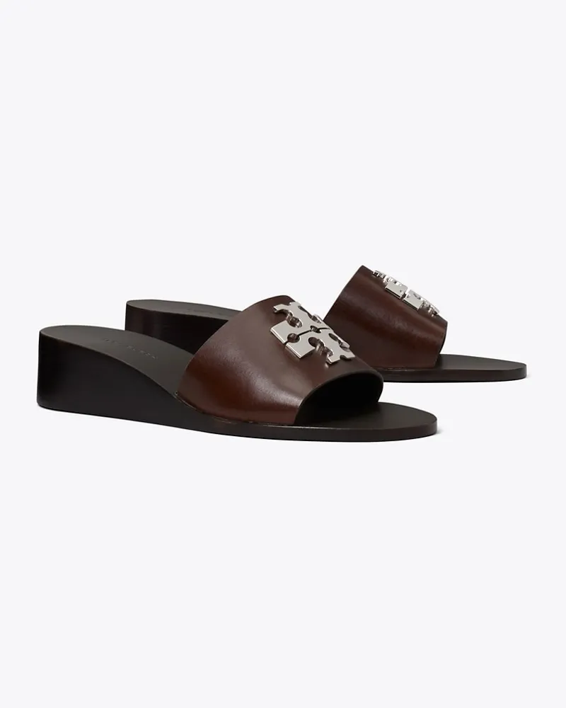 Tory Burch Charlie Cuoio Wedge Sandal Dark