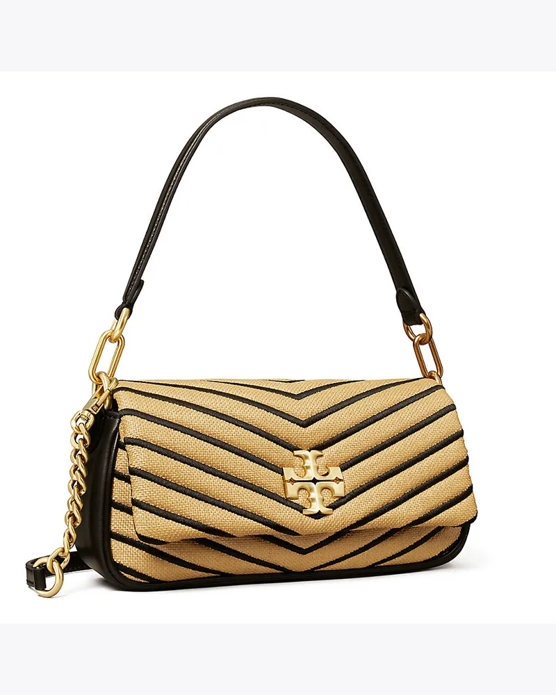 Tory Burch Kleine Kira Schultertasche Aus Weichem Stroh Mit Chevron-Steppung Und Umschlag 