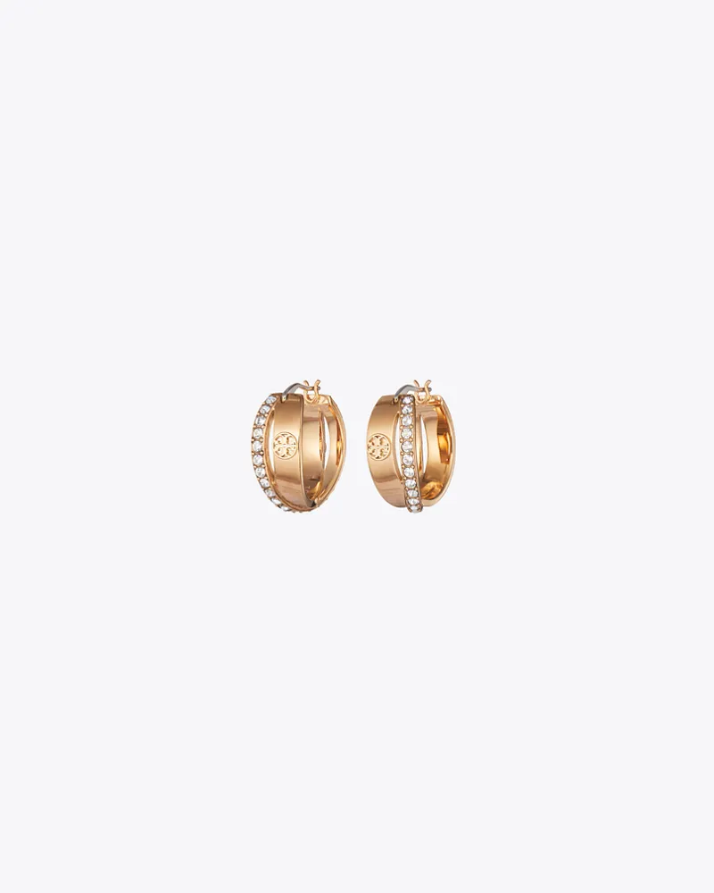 Tory Burch Damen Icon Pavé Doppel-Creolen Tory