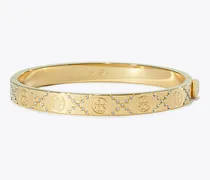 Damen Icon Pavé-Scharnierarmreif mit T-Monogramm