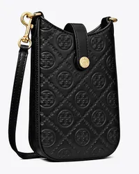 Tory Burch T Monogram Leather Phone Crossbody Black