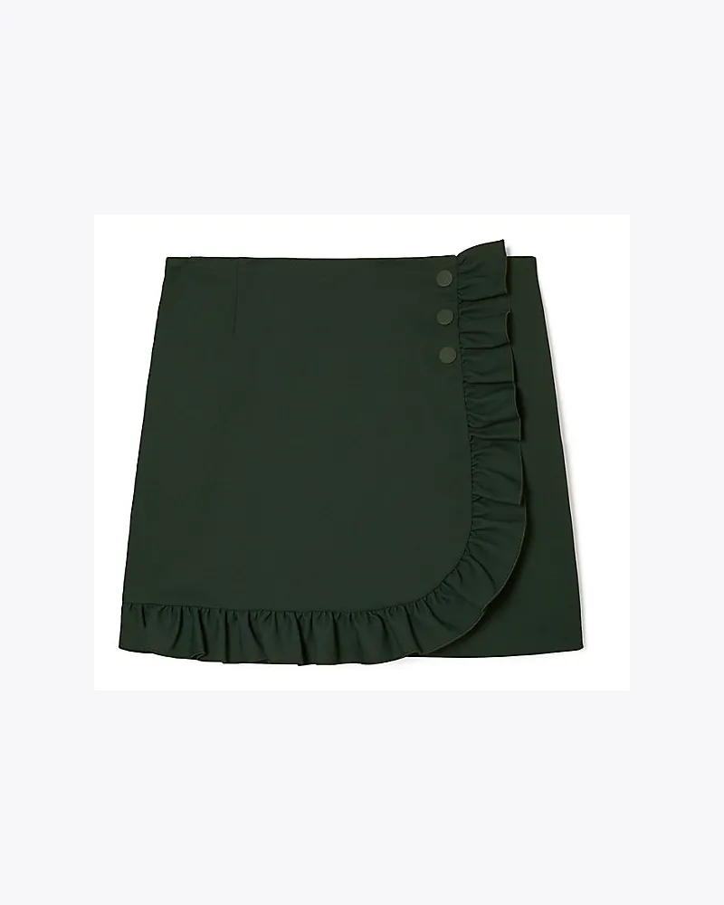 Tory Sport Tech Twill Ruffle Skirt Conifer