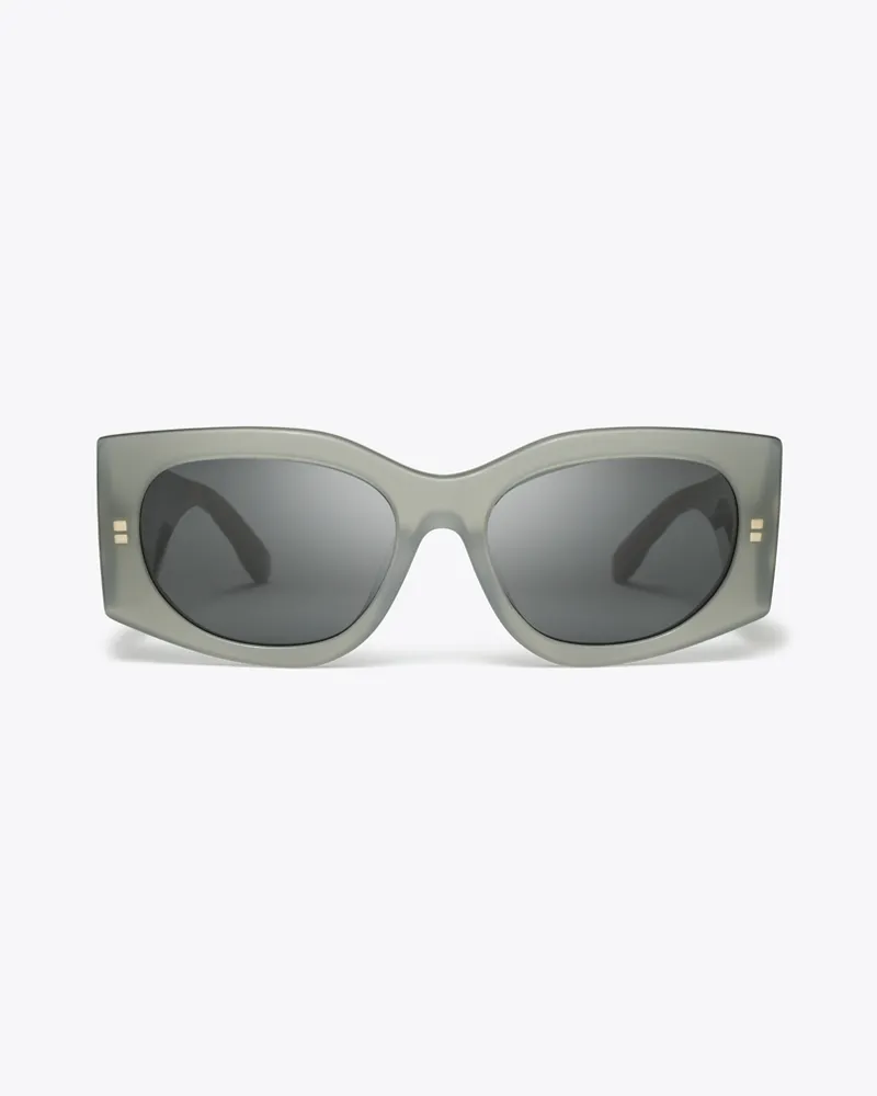 Tory Burch Damen Kira Rectangle Sunglasses Milky