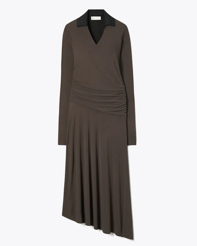 Tory Burch Damen Jerseykleid mit Kragen Dark