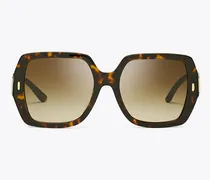 Damen Eckige Miller Oversize-Sonnenbrille in Braun/Braun