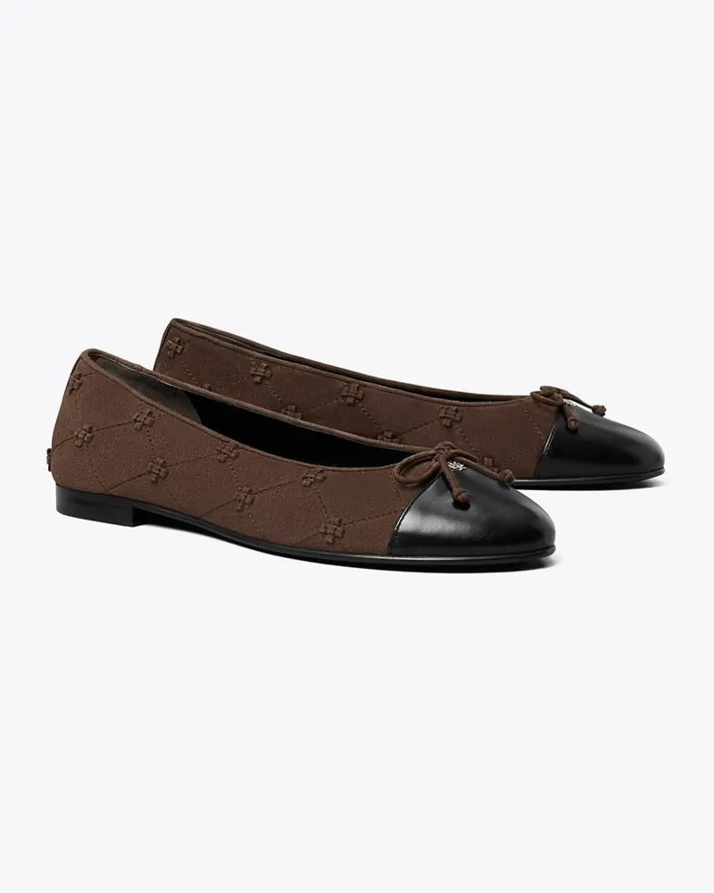 Tory Burch Bunny Knot Ballerina mit Zehenkappe Dark