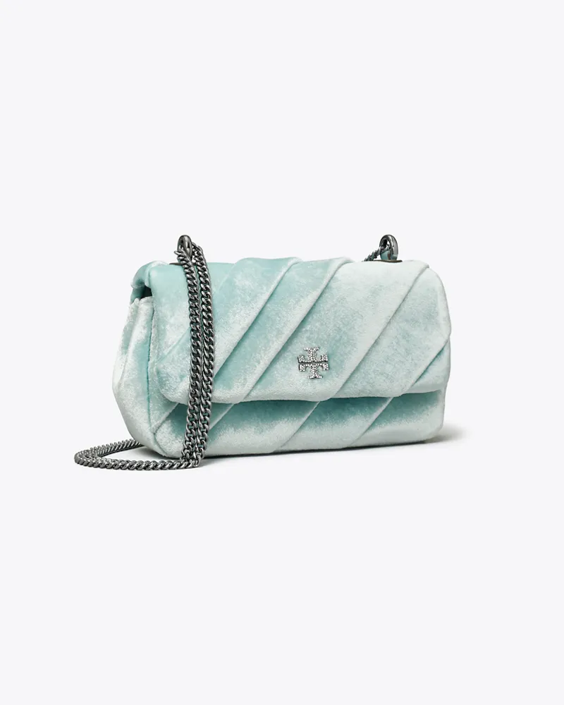 Tory Burch Damen Kira Mini Bag aus drapiertem Samt mit Umschlag Geyser