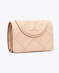 Tory Burch Fleming Soft Polished-Grain Small Flap Wallet Pink