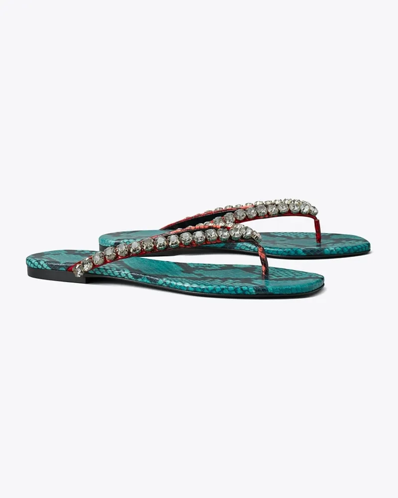 Tory Burch Damen Crystal Flipflop Bearberry