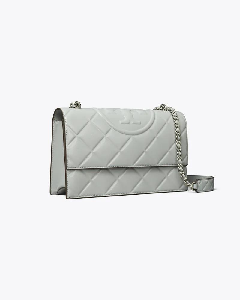 Tory Burch Damen Wandelbare Fleming Schultertasche, klein Gray