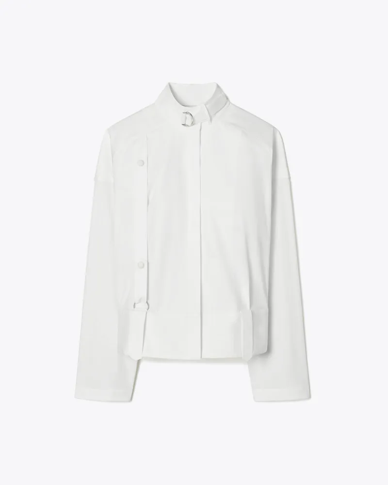 Tory Burch Damen Bombershirt aus Baumwollpopeline White