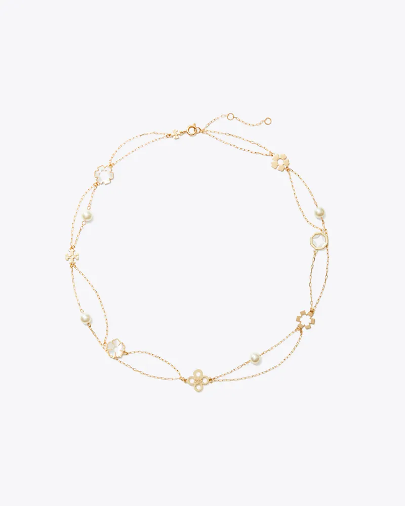 Tory Burch Damen Mehrreihige Kira Clover Halskette Tory