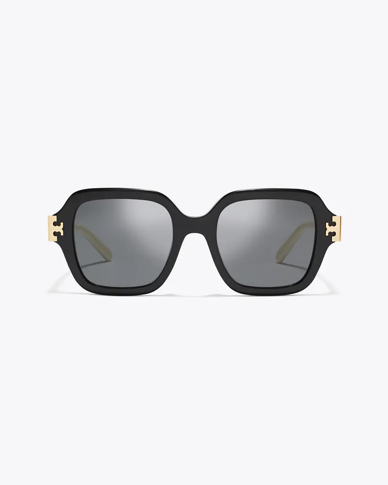 Tory Burch Damen Quadratische Eleanor Sonnenbrille Black