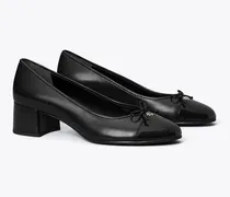 Damen Pumps mit Zehenkappe in Schwarz/Schwarz