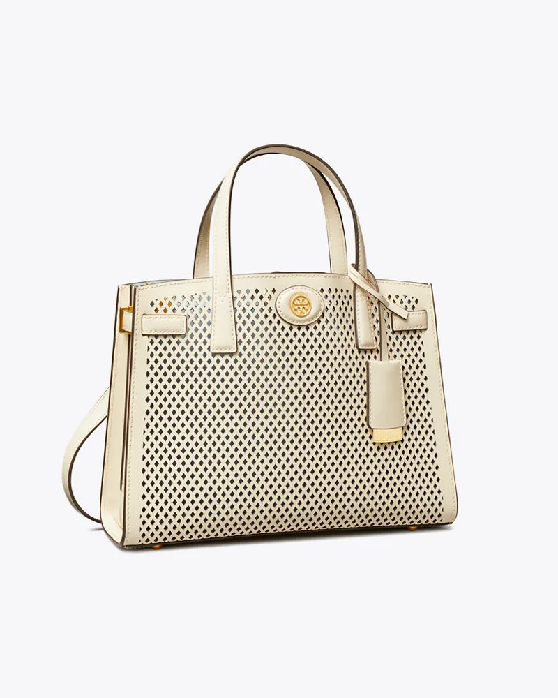 Tory Burch Small Robinson Perforated Satchel Light