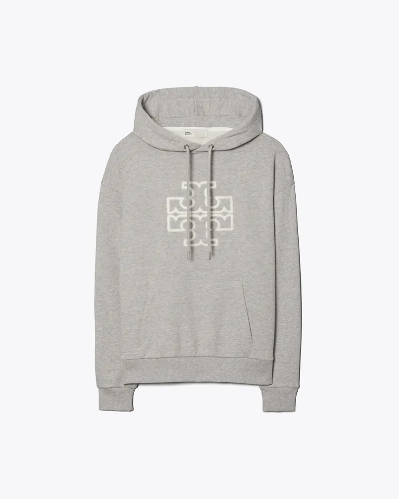 Tory Burch Damen Hoodie aus French Terry mit Logo in Grau Medium