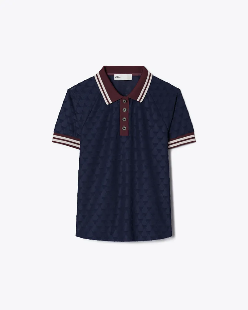 Tory Burch Damen Poloshirt aus Terry-Jacquard Tory