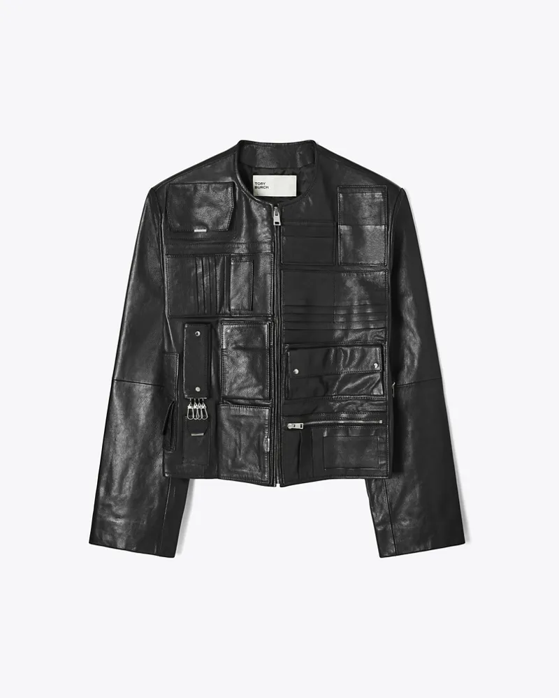 Tory Burch Damen Handtaschen-Lederjacke Black