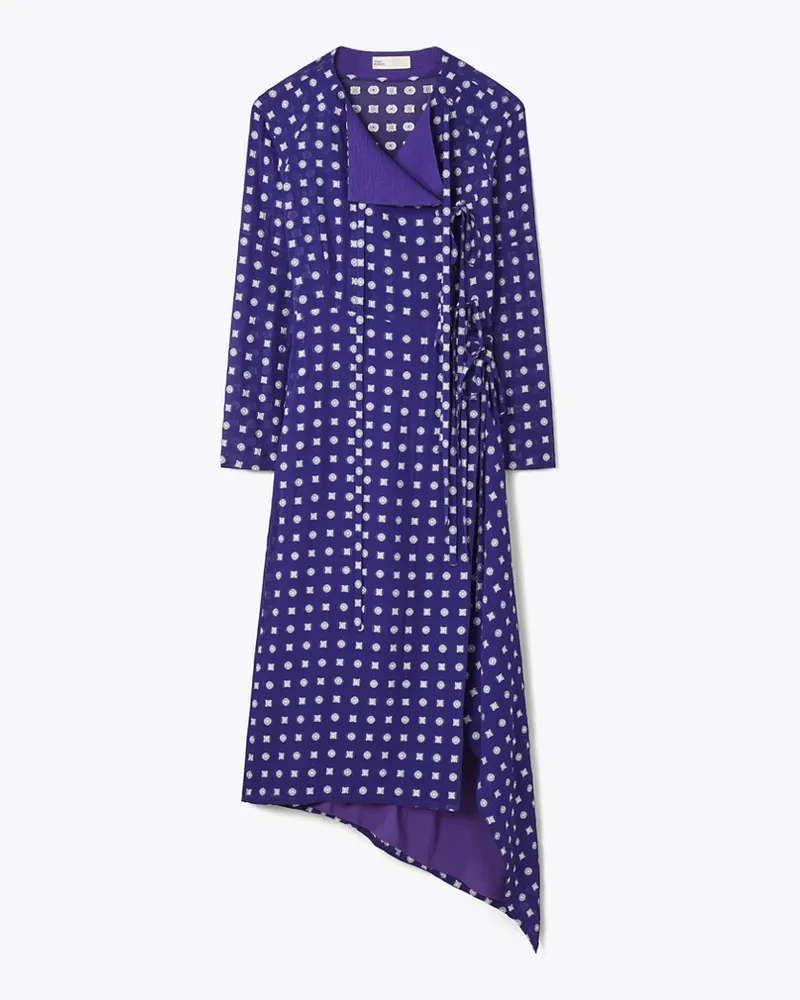 Tory Burch Damen Jacquardkleid in Wickeloptik Ballpoint