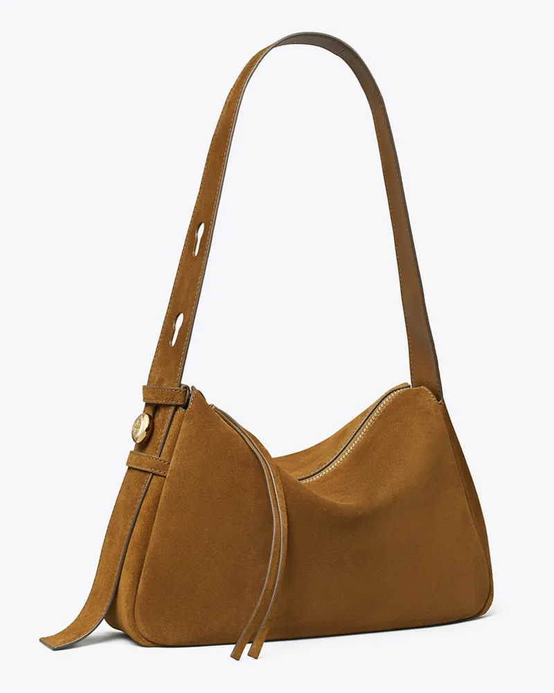 Tory Burch Damen Romy Schultertasche aus Wildleder Caramel