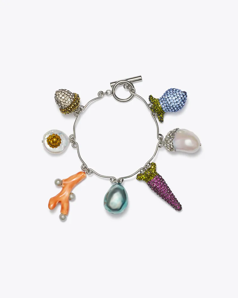 Tory Burch Damen Curiosity Armband mit Gemüse-Anhängern Tory