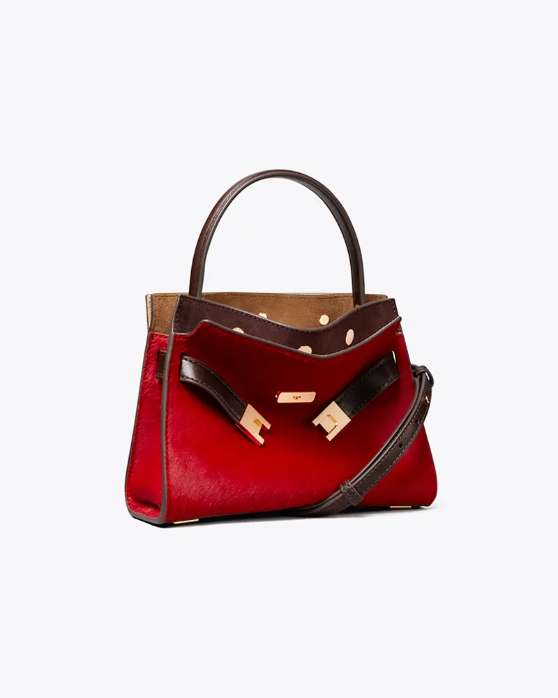 Tory Burch Petite Lee Radziwill Double Bag aus Kalbshaar Toucan