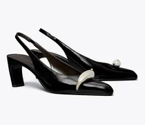 Damen Slingback mit Absatz und Piercingdetail