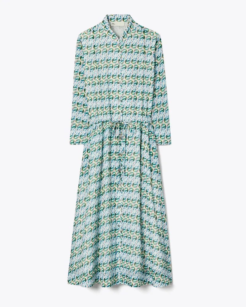 Tory Burch Damen Bedrucktes Hemdkleid Blue