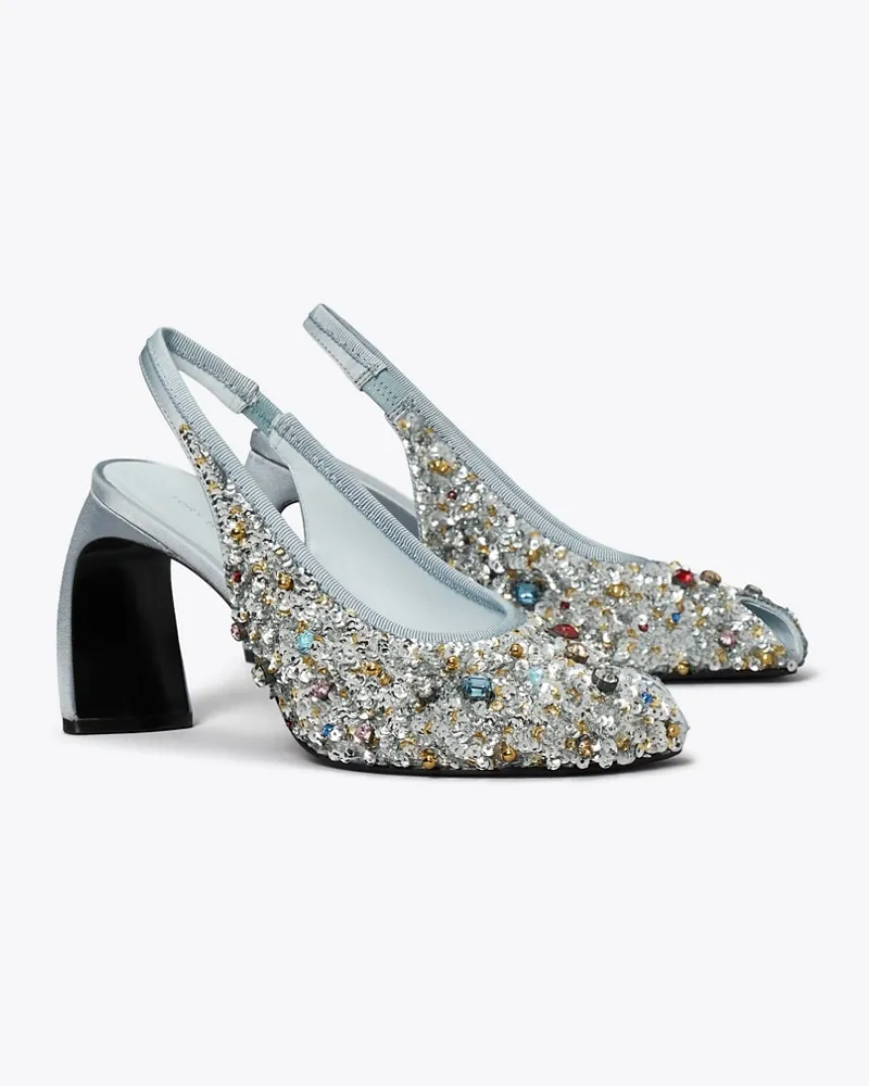 Tory Burch Damen Zehenfreier Slingback-Pumps Multi