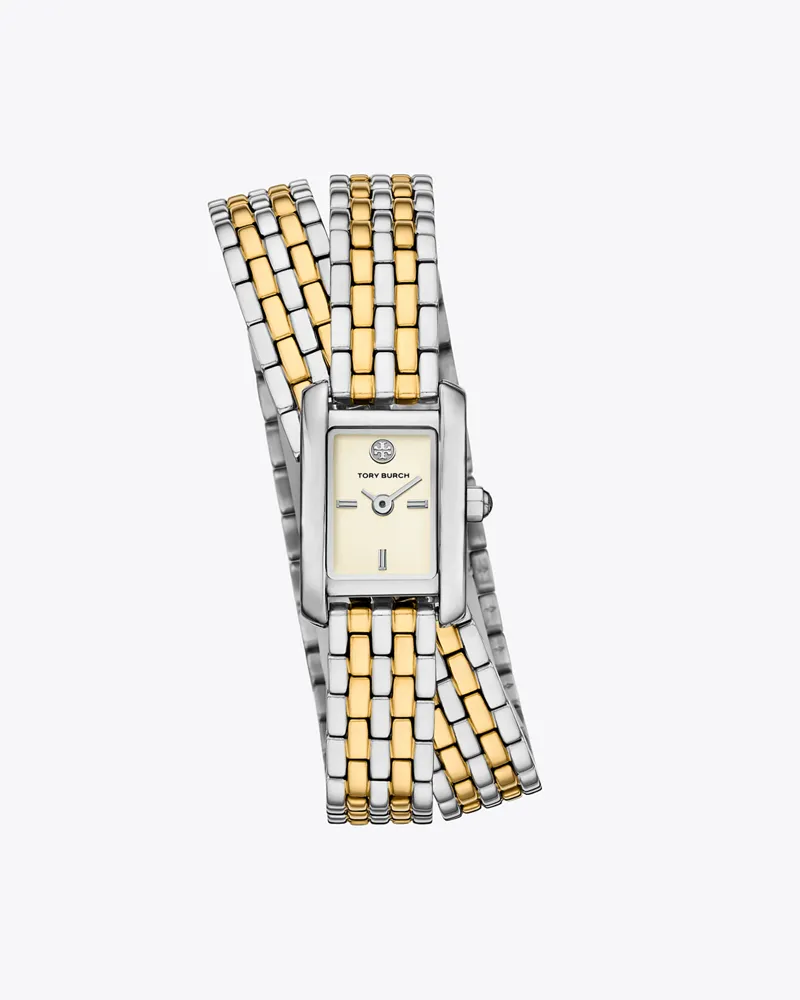 Tory Burch Damen Mini Eleanor Double Wrap Watch Ivory