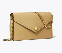 Damen Strukturierte Geldbörse im Kuvert-Stil mit Kette