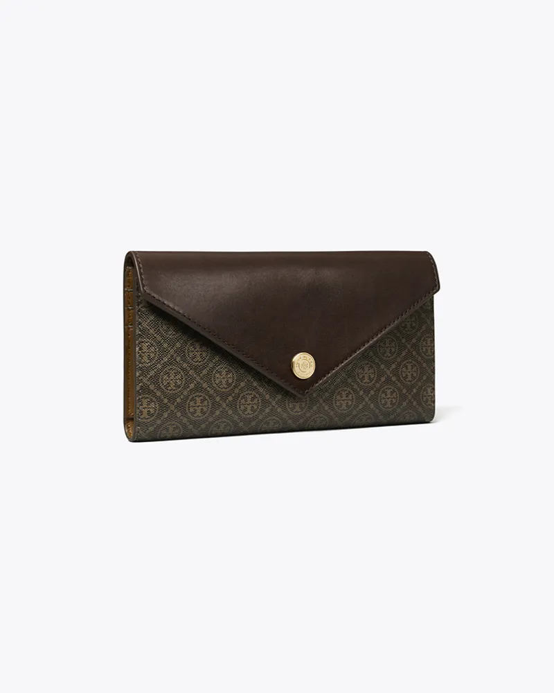 Tory Burch Damen Geldbörse im Kuvert-Stil aus beschichtetem Canvas mit T-Monogramm French