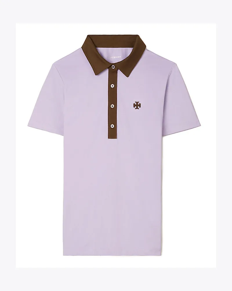 Tory Sport Polo Aus Funktionspiqué In Colorblock-Optik Lavender