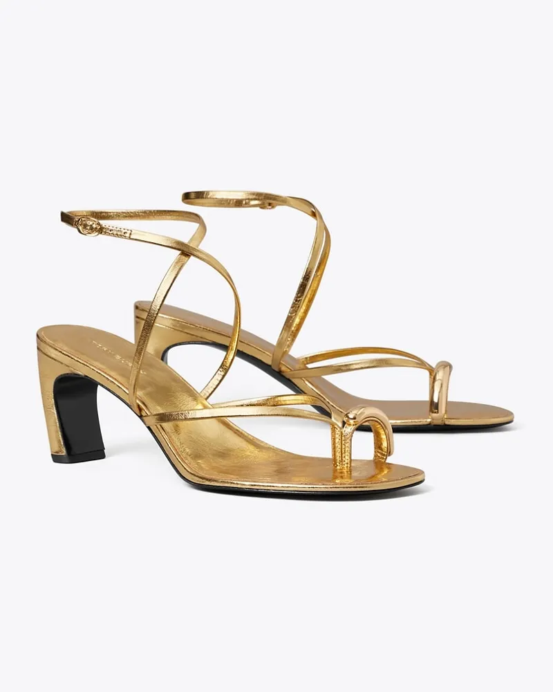 Tory Burch Damen Riemchensandalette mit Piercingdetail Gold