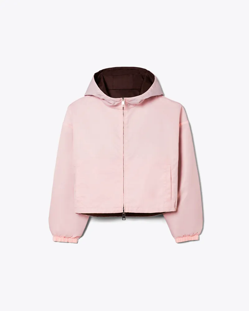 Tory Burch Wendbare, kurze Nylonjacke Rose