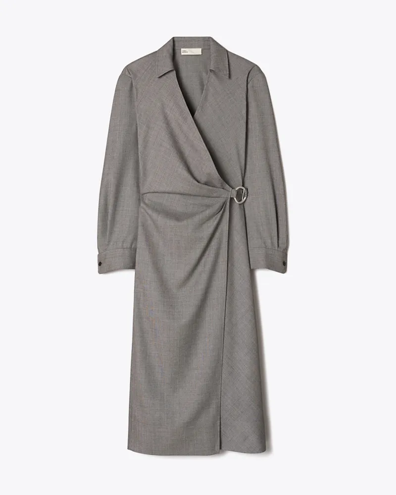 Tory Burch Damen Wickelkleid aus Wolle Black