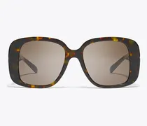 Damen Quadratische Oversize-Sonnenbrille mit Piercingdetail