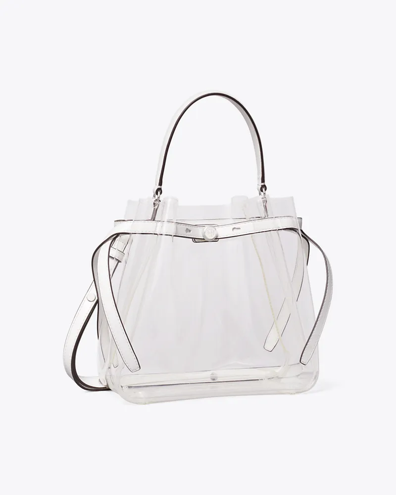 Tory Burch Damen Transparente Romy Bucket Bag Crystal