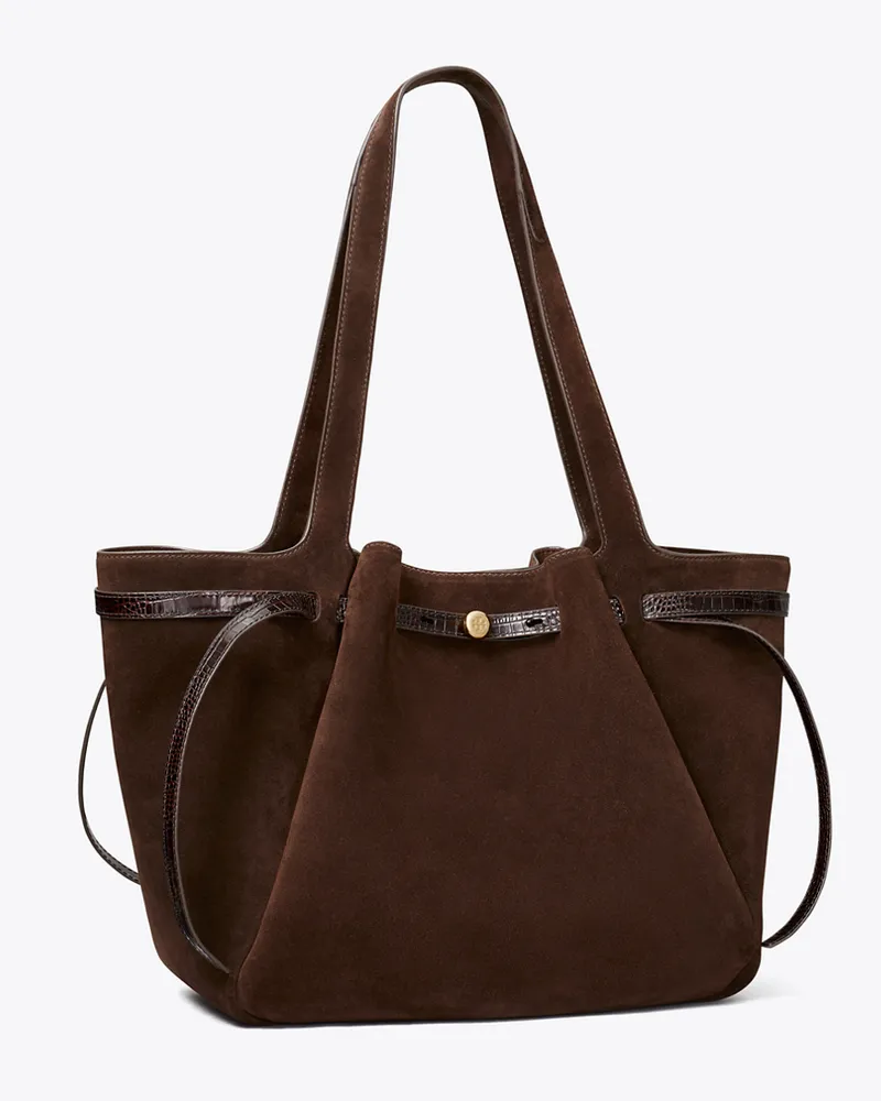 Tory Burch Romy Tote Bag aus Wildleder Dark